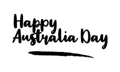 Happy Australia Day Calligraphy Phrase, Lettering Inscription.