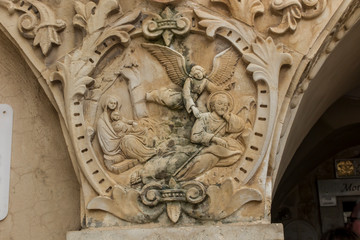 Bethlehem, Palestinian Authority, January 28, 2020: Fragment of the interior in the Milk Grotto...