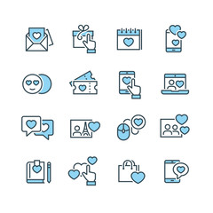 Love and Valentine’s day line icons 
