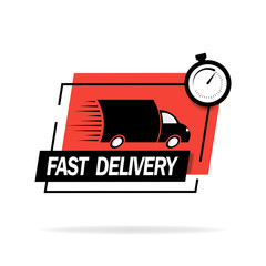 Fast delivery icon for apps and website on a white background. Delivery concept. Delivery machine. Vector illustration.