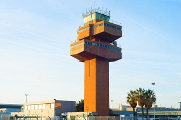 Control Tower airport. Barcelona, Spain