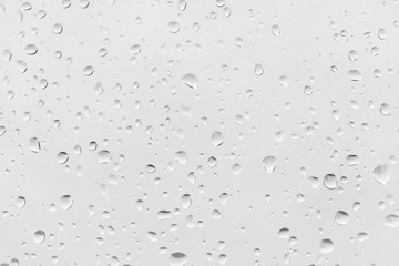 Raindrops water drop on window glass