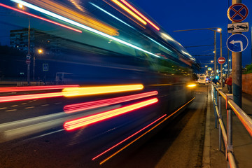 Bus traffic at the city bus terminal