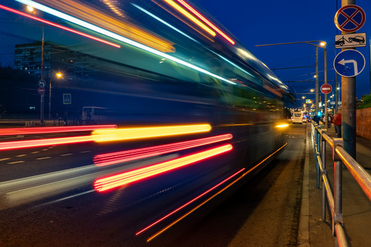 Bus traffic at the city bus terminal