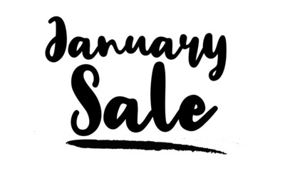 January Sale Calligraphy Handwritten Lettering for Sale Banners, Flyers, Brochures and 
Graphic Design Templates,