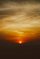 sunset over the hills 
