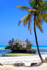 restauracja położona nad brzegiem Oceanu - Zanzibar - obrazy, fototapety, plakaty