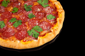 pizza with cheese board on a black background for a restaurant menu1