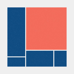 Mondrian style art colorful logo design illustration