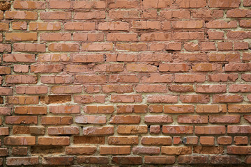 Background of old vintage red brick wall