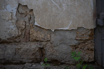 broken texture of house with bricks