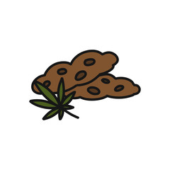 marijuana cookies doodle icon, vector illustration