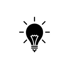 Light bulb icon flat vector design
