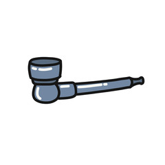 marijuana smoking pipe doodle icon, vector illustration