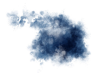 Classic Blue Watercolor Abstract Cloud