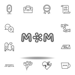 mothers day mom outline icon. set of mothers day illustration icon. Signs and symbols can be used for web, logo, mobile app, UI, UX on white background