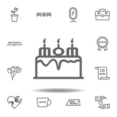 mothers day cake outline icon. set of mothers day illustration icon. Signs and symbols can be used for web, logo, mobile app, UI, UX on white background