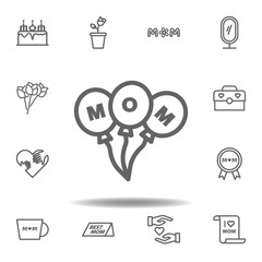 mothers day balloons outline icon. set of mothers day illustration icon. Signs and symbols can be used for web, logo, mobile app, UI, UX on white background