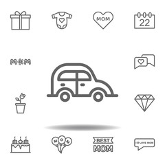 mothers day car outline icon. set of mothers day illustration icon. Signs and symbols can be used for web, logo, mobile app, UI, UX on white background