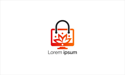 Online store logo design vector