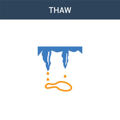 two colored thaw concept vector icon. 2 color thaw vector illustration. isolated blue and orange eps icon on white background.