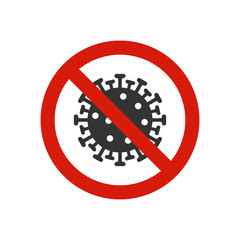 Stop COVID-19 icon. Forbidden symbol modern, simple, vector, icon for website design, mobile app, ui. Vector Illustration