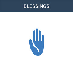Obraz premium two colored blessings concept vector icon. 2 color blessings vector illustration. isolated blue and orange eps icon on white background.
