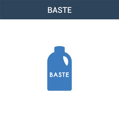 two colored baste concept vector icon. 2 color baste vector illustration. isolated blue and orange eps icon on white background.