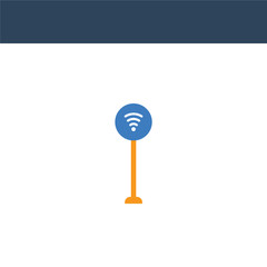 two colored   concept vector icon. 2 color   vector illustration. isolated blue and orange eps icon on white background.