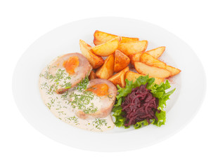 Delicious breakfast cooked at home.