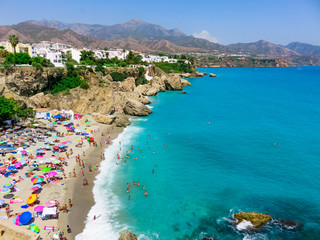 Paradisiac beach - Blue ocean - Nerja Spain - landscape