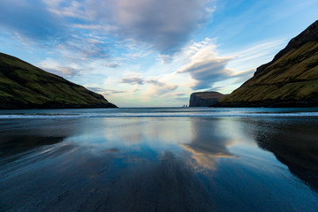 Tjornuvik beach reflection
