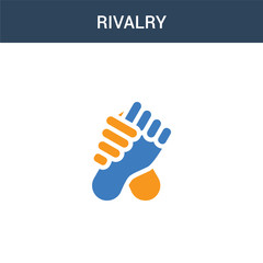 Fototapeta premium two colored Rivalry concept vector icon. 2 color Rivalry vector illustration. isolated blue and orange eps icon on white background.