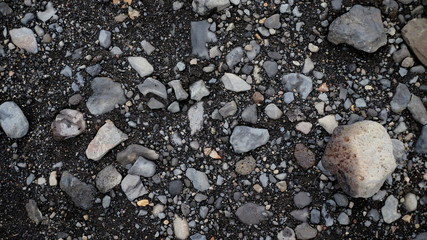 Background, stones and black sand