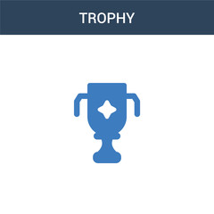 two colored Trophy concept vector icon. 2 color Trophy vector illustration. isolated blue and orange eps icon on white background.