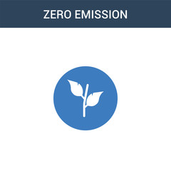 two colored Zero emission concept vector icon. 2 color Zero emission vector illustration. isolated blue and orange eps icon on white background.