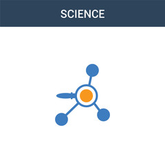 two colored Science concept vector icon. 2 color Science vector illustration. isolated blue and orange eps icon on white background.