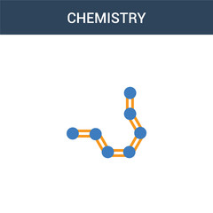 two colored Chemistry concept vector icon. 2 color Chemistry vector illustration. isolated blue and orange eps icon on white background.