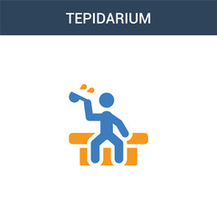 two colored Tepidarium concept vector icon. 2 color Tepidarium vector illustration. isolated blue and orange eps icon on white background.