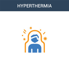 two colored Hyperthermia concept vector icon. 2 color Hyperthermia vector illustration. isolated blue and orange eps icon on white background.