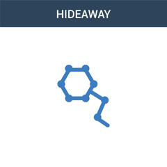 two colored Hideaway concept vector icon. 2 color Hideaway vector illustration. isolated blue and orange eps icon on white background.