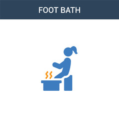 Fototapeta premium two colored Foot bath concept vector icon. 2 color Foot bath vector illustration. isolated blue and orange eps icon on white background.