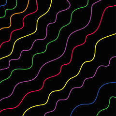 Fototapeta na wymiar coloured lines on black background