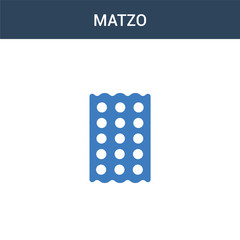 two colored Matzo concept vector icon. 2 color Matzo vector illustration. isolated blue and orange eps icon on white background.