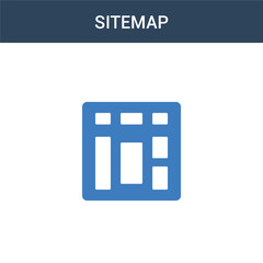 two colored Sitemap concept vector icon. 2 color Sitemap vector illustration. isolated blue and orange eps icon on white background.