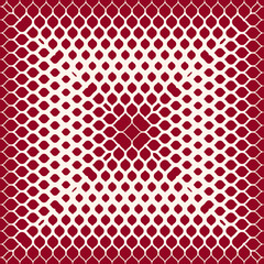 Vector geometric halftone seamless pattern with small ovate shapes, petals, spots. Burgundy and beige background with radial gradient transition effect in square form. Abstract repeat texture design