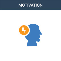 two colored Motivation concept vector icon. 2 color Motivation vector illustration. isolated blue and orange eps icon on white background.