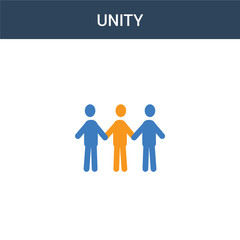 two colored Unity concept vector icon. 2 color Unity vector illustration. isolated blue and orange eps icon on white background.