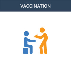 two colored Vaccination concept vector icon. 2 color Vaccination vector illustration. isolated blue and orange eps icon on white background.