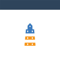 two colored   concept vector icon. 2 color   vector illustration. isolated blue and orange eps icon on white background.